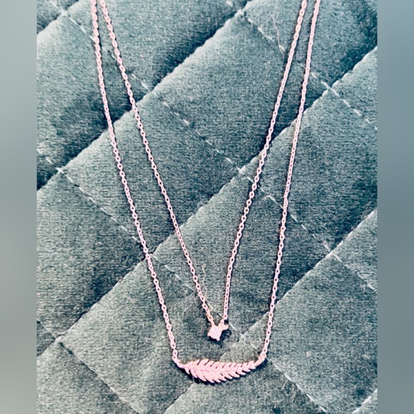 Francesca's Collections Jewelry - NWT Francesca’s Elegant Silver Feather Necklace with CZ Pendant!